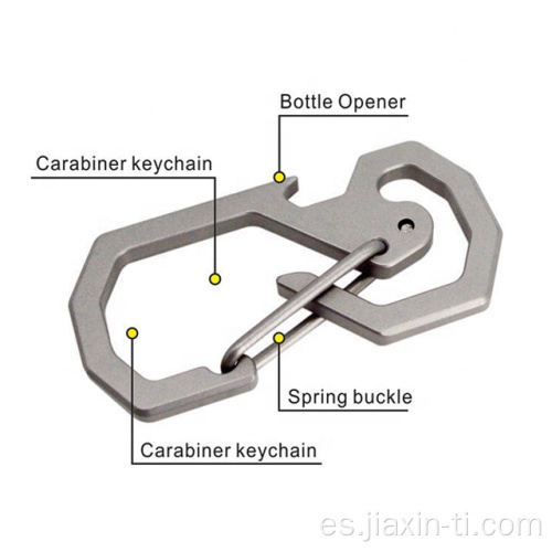 Abridor de botella de escalada Titanium carabiner llavero